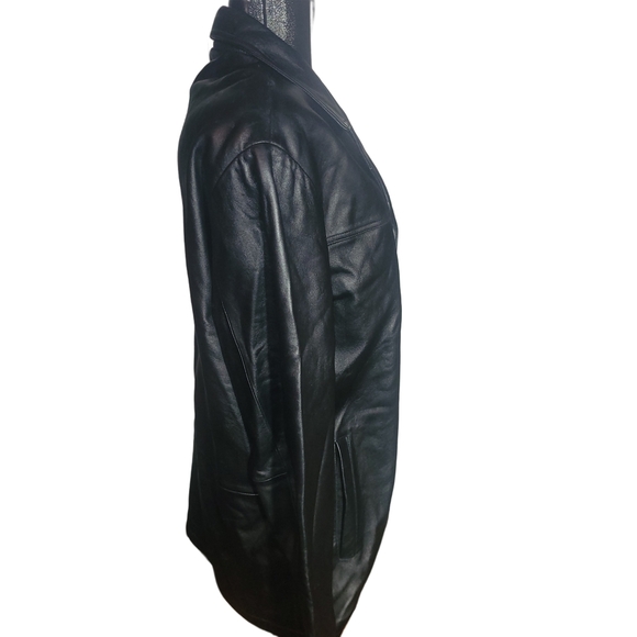 Catalini Men's Classic Black Button Up Leather Jacket S - Picture 4 of 7